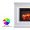 RICHEN Elektrokamin Baldur; Standkamin Mit Heizung; LED-Beleuchtung; 3D-Flammeneffekt & Fernbedienung – Elektrischer Kamin – Weiß