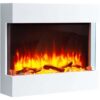 RICHEN Elektrokamin Alva; Wandkamin Mit Heizung; LED-Beleuchtung; 3D-Flammeneffekt & Fernbedienung; Weiß